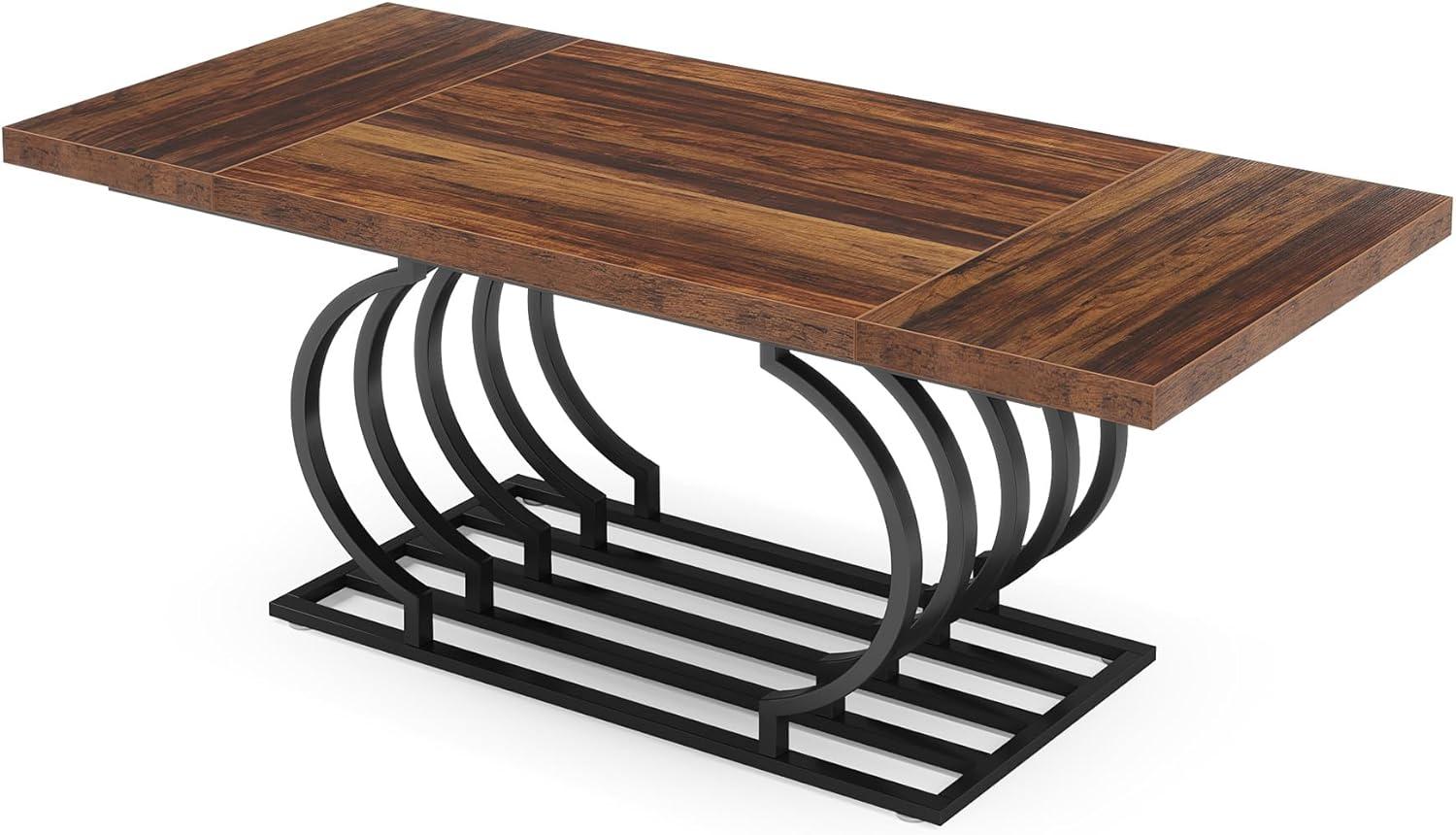 Everly Quinn Hausner 63" Dining Table, Faux Marble Top