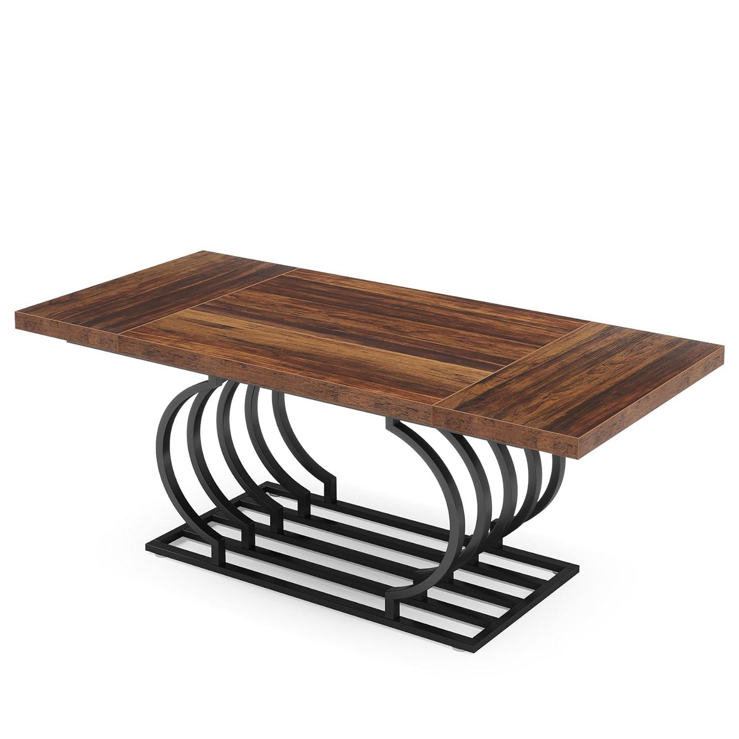Everly Quinn Hausner 63" Dining Table, Faux Marble Top