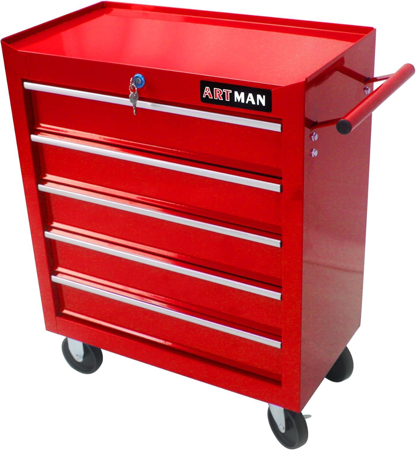 Yesurprise 12.99'' W 5 -Drawer Steel Job Site Storage with Wheels