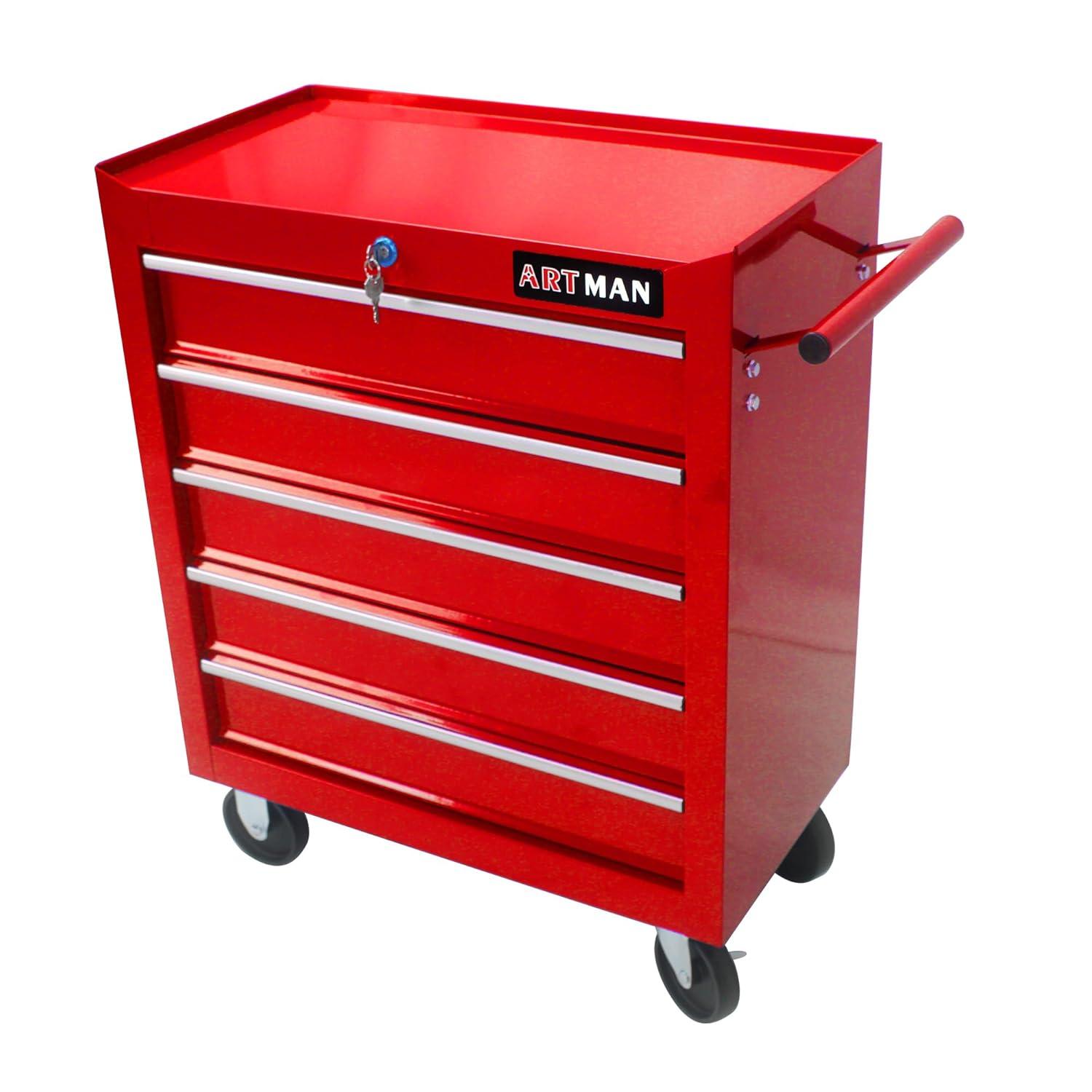 Yesurprise 12.99'' W 5 -Drawer Steel Job Site Storage with Wheels