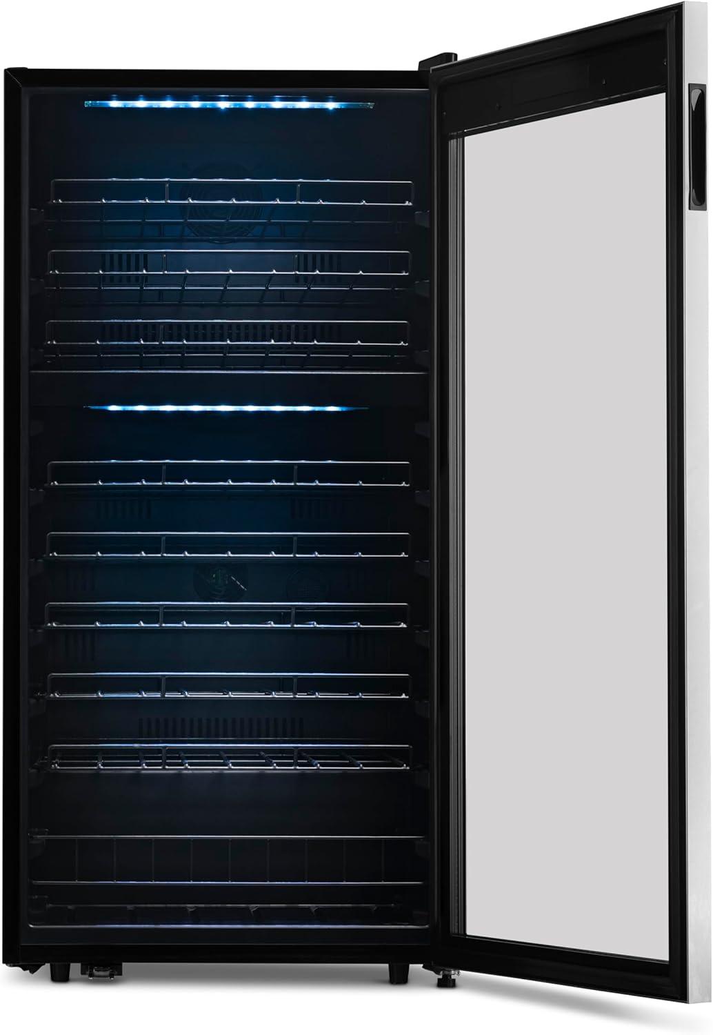 Newair 76 Bottle Dual Zone Freestanding Wine Refrigerator in Stainless Steel