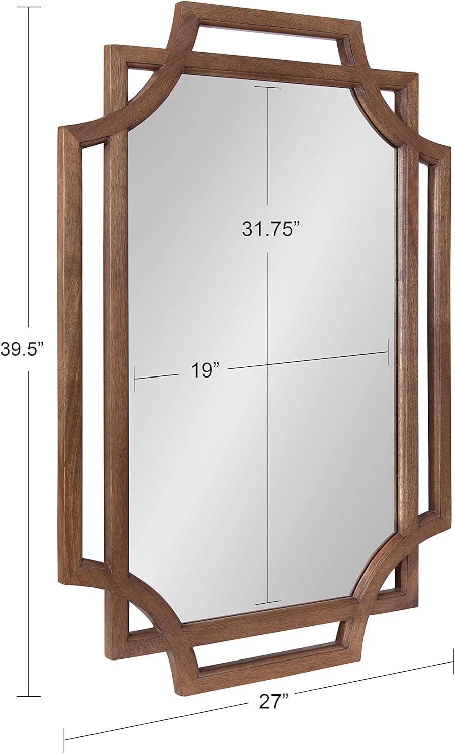 40" x 27" Minuette Wood Framed Wall Mirror Natural - Kate & Laurel All Things Decor: Modern Rectangular, No Assembly Required