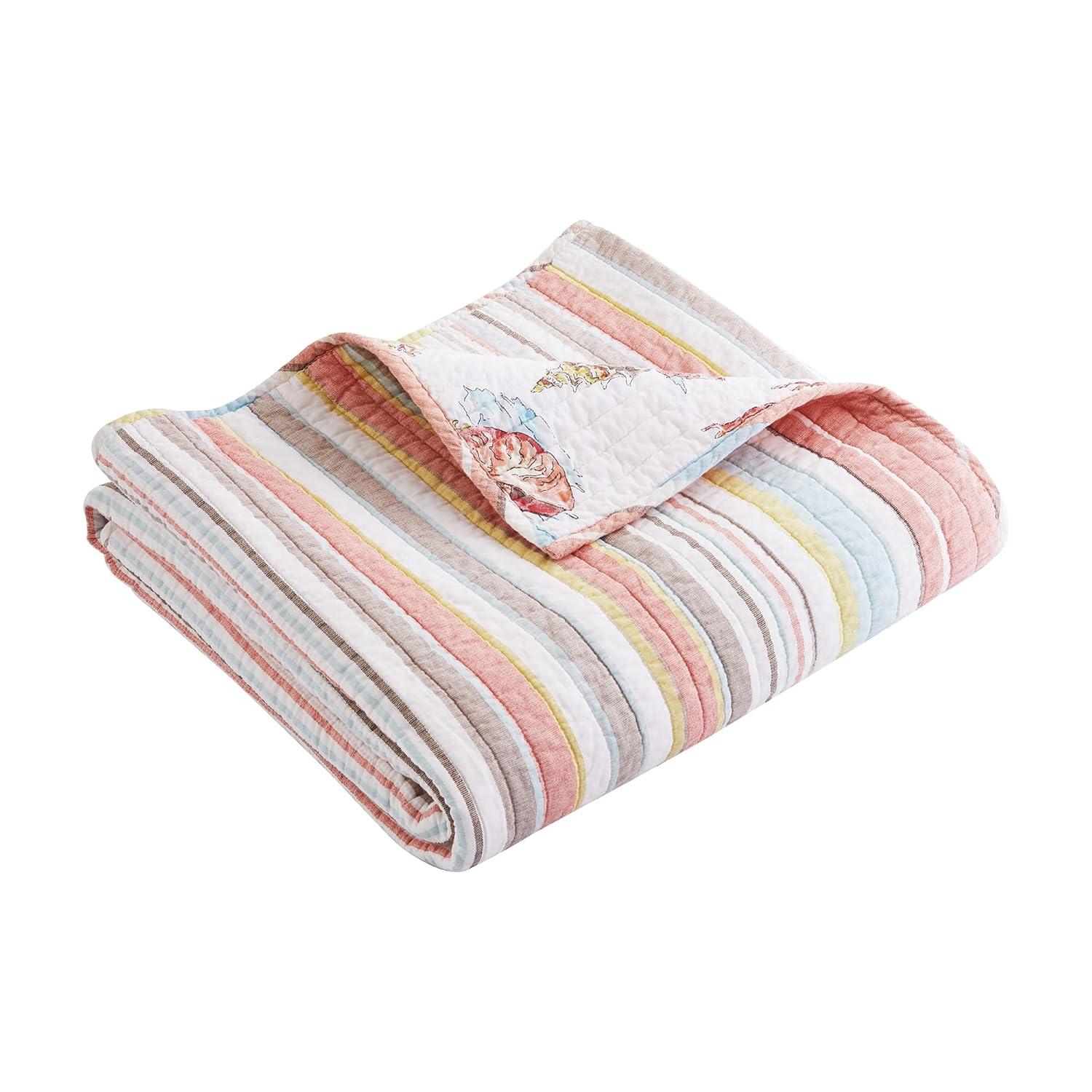 Brighton Coral Throw - One Quilted Throw - Levtex Home