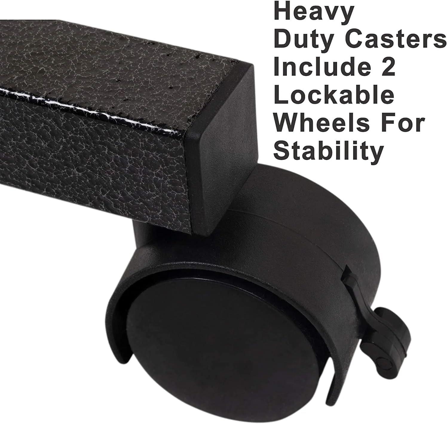 Carex Overbed Table with Adjustable Tray for Laptop, Portable with Wheels, For Home Use, Brown