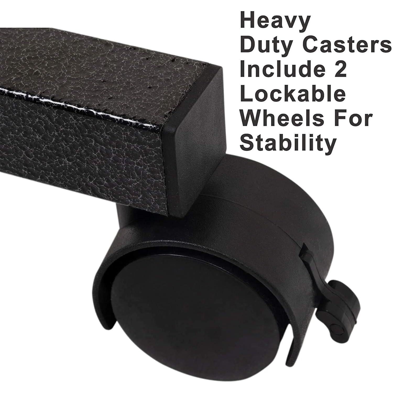 Carex Overbed Table with Adjustable Tray for Laptop, Portable with Wheels, For Home Use, Brown