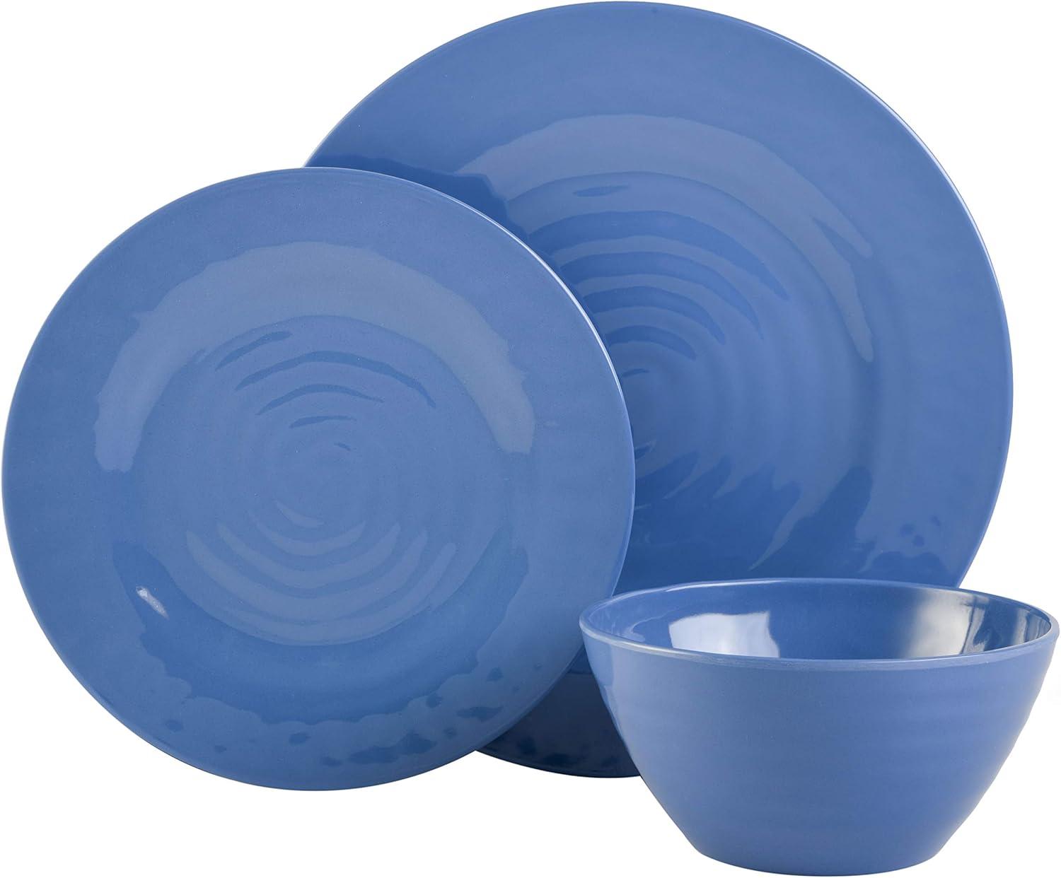 Gibson Brist 12 Piece Dinnerware Set in 4 Assorted Colors