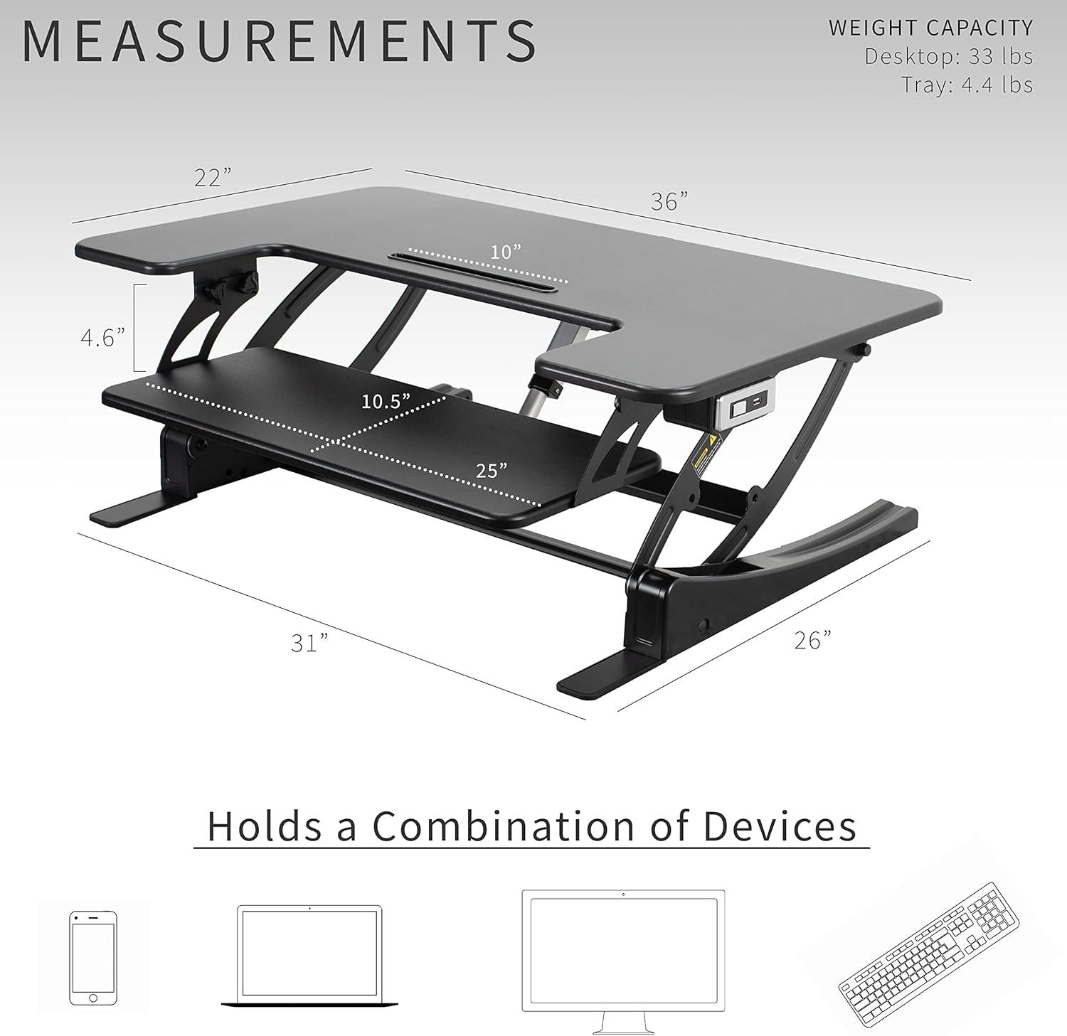 VIVO 36" Electric Standing Desk Converter (DESK-V000VE)