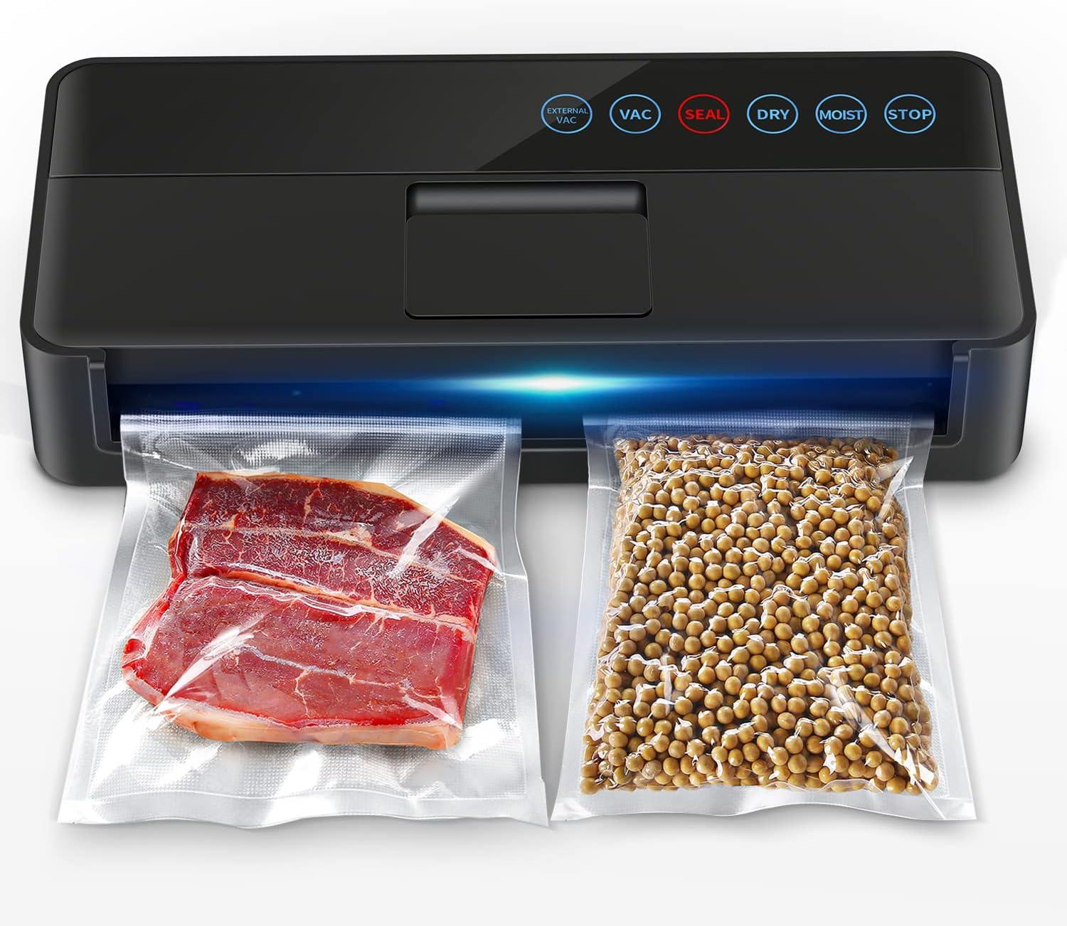 Vacuum Sealer Machine, Full Automatic Food Sealer (95Kpa), vacuum sealers bags, Air Sealing System Dry, Moist Food Preservation Modes, Lab Tested, LED Indicator Lights