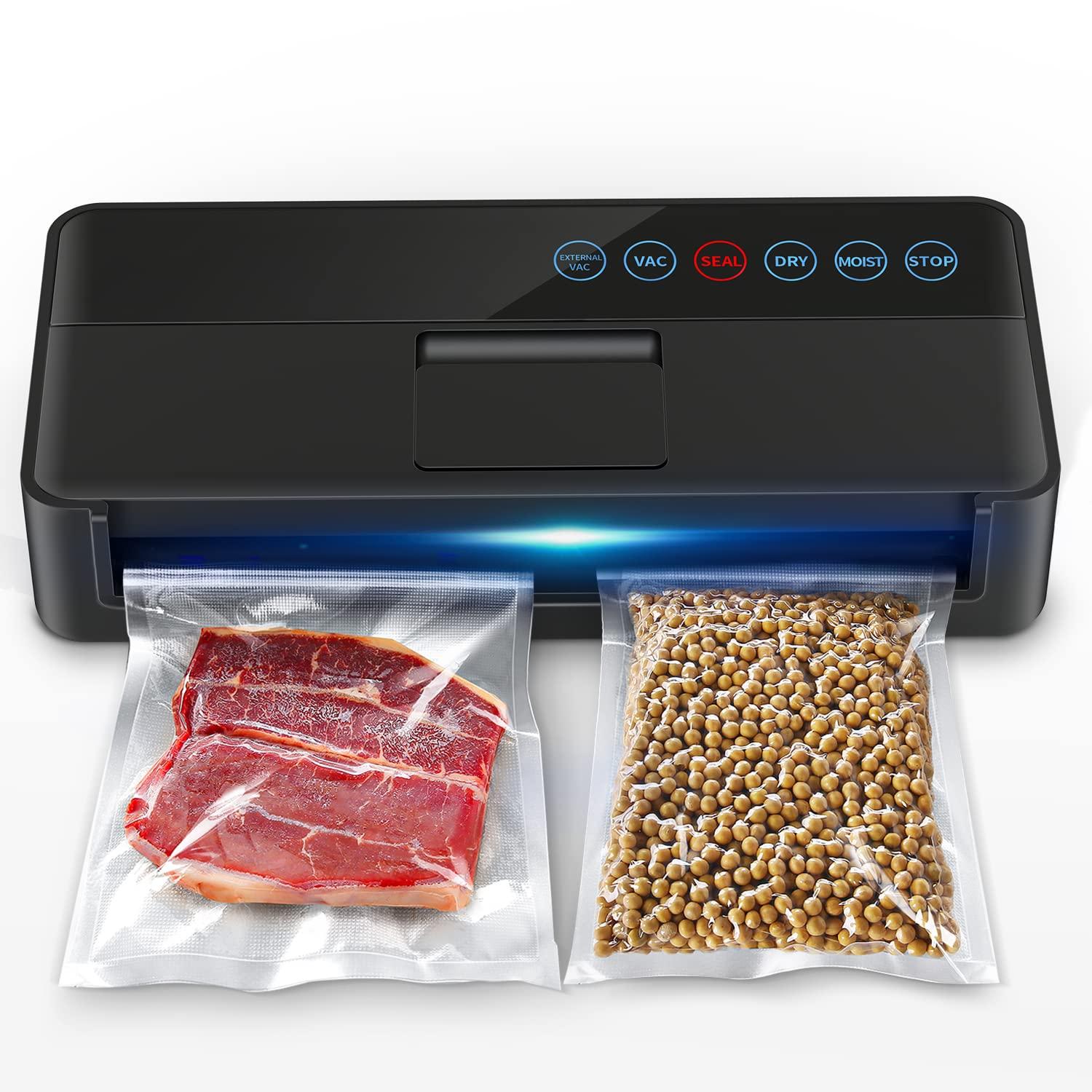 Vacuum Sealer Machine, Full Automatic Food Sealer (95Kpa), vacuum sealers bags, Air Sealing System Dry, Moist Food Preservation Modes, Lab Tested, LED Indicator Lights