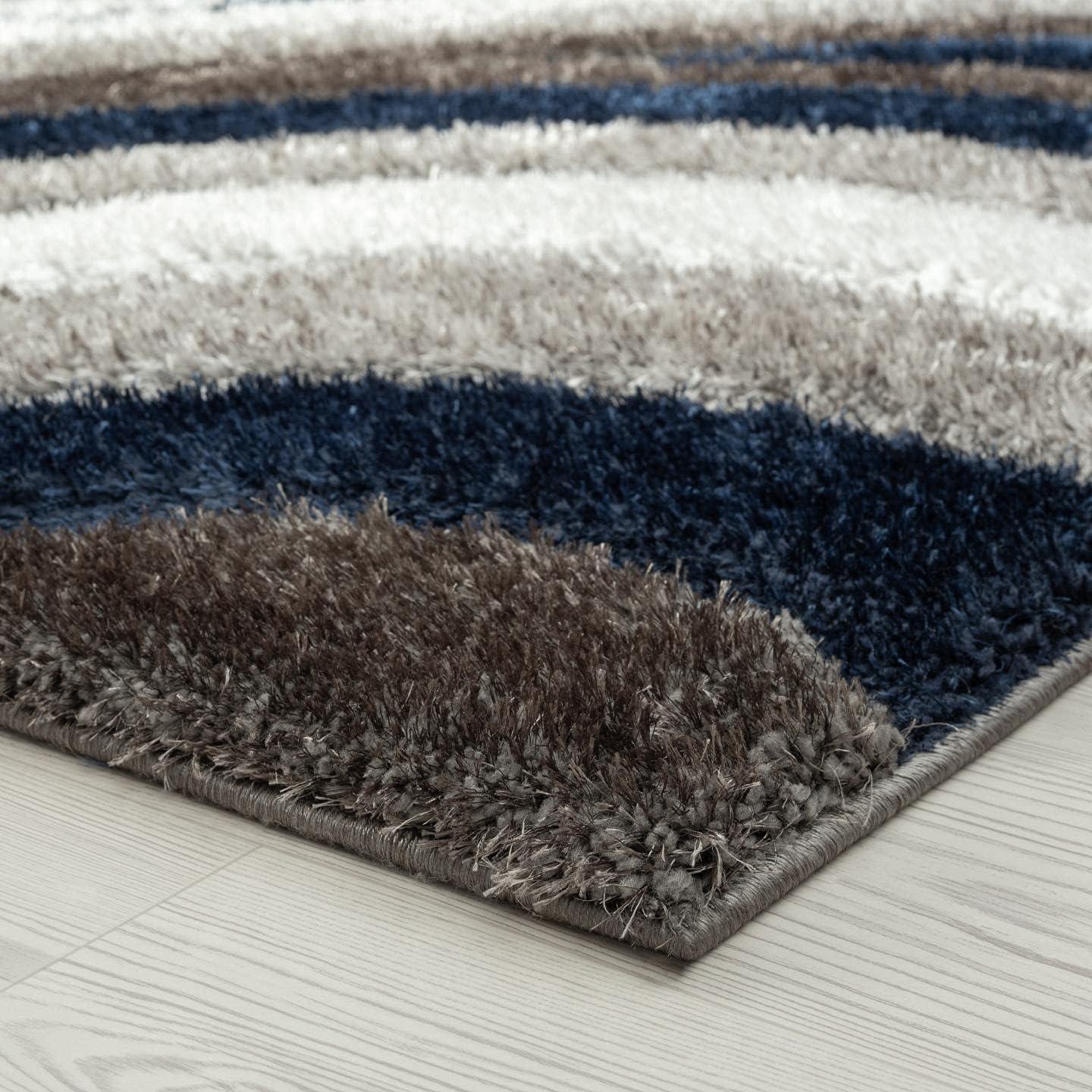 Luxe Weavers Modern Shag Geometric Area Rug, Turquoise 5x7