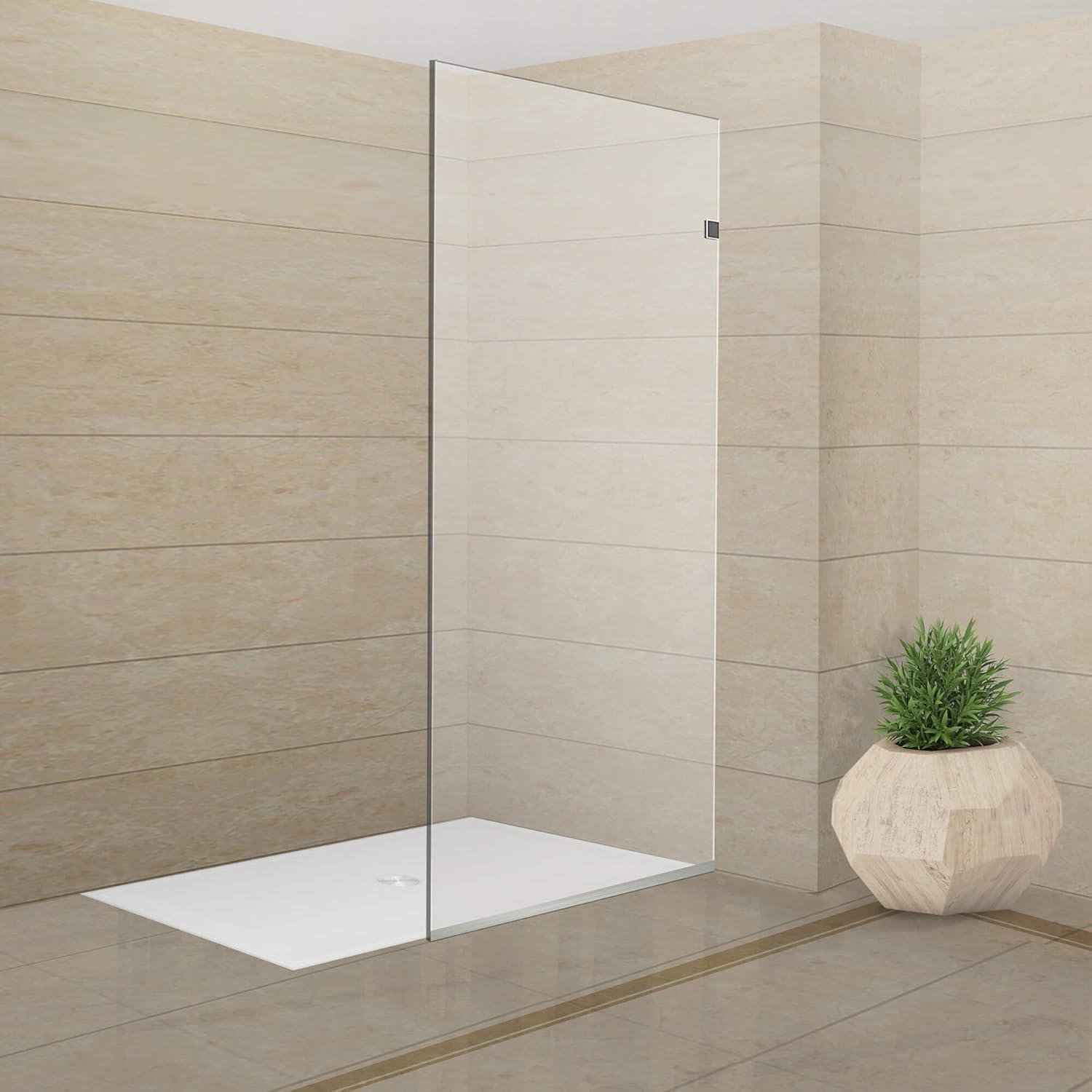 36" x 76" Frameless Clear Glass Shower Screen with Oil Rubbed Bronze Finish