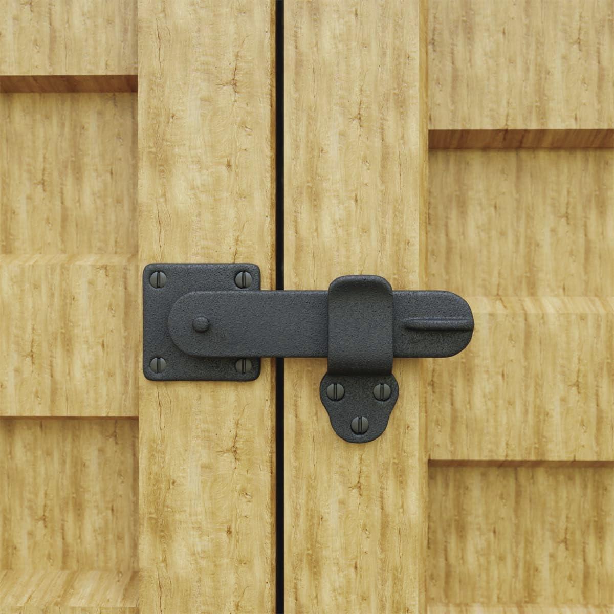 Black Wrought Iron Cabinet Barn Door Gate Latch with Screws