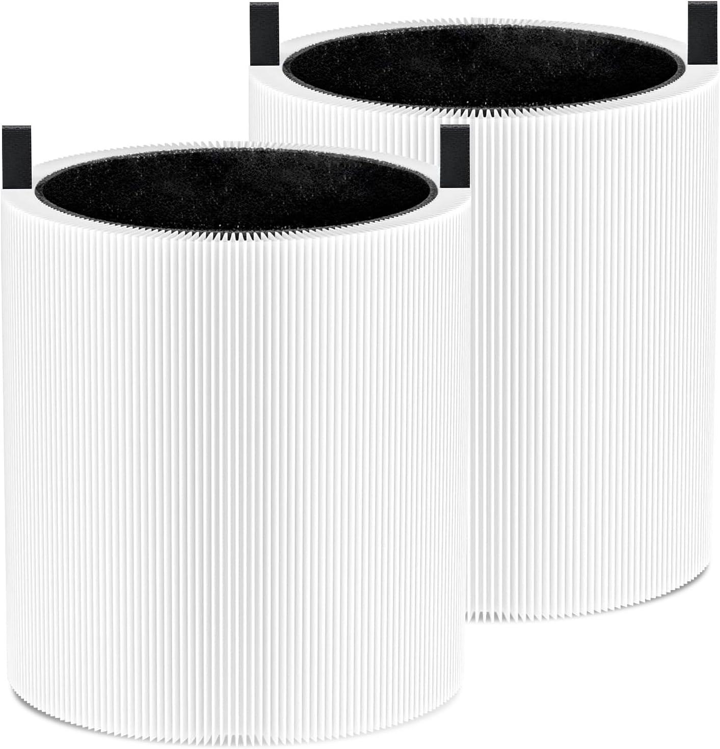 2 Pack Blue Pure 511 Filter Replacement Compatible With Blueair Blue Pure 511 Air Cleaner. Fit For Blue Air 511 Filter Replacement. 3-in-1 True HEPA Filter Particle And Activated Carbon Filter.