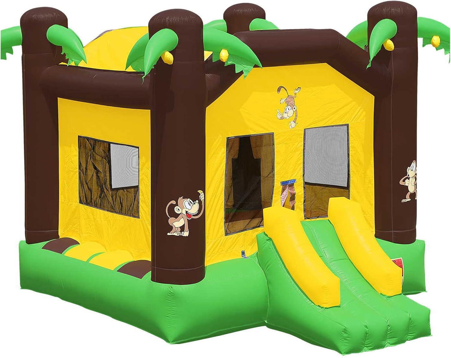 Commercial Grade Jungle Bounce House with Dual Slides and Blower