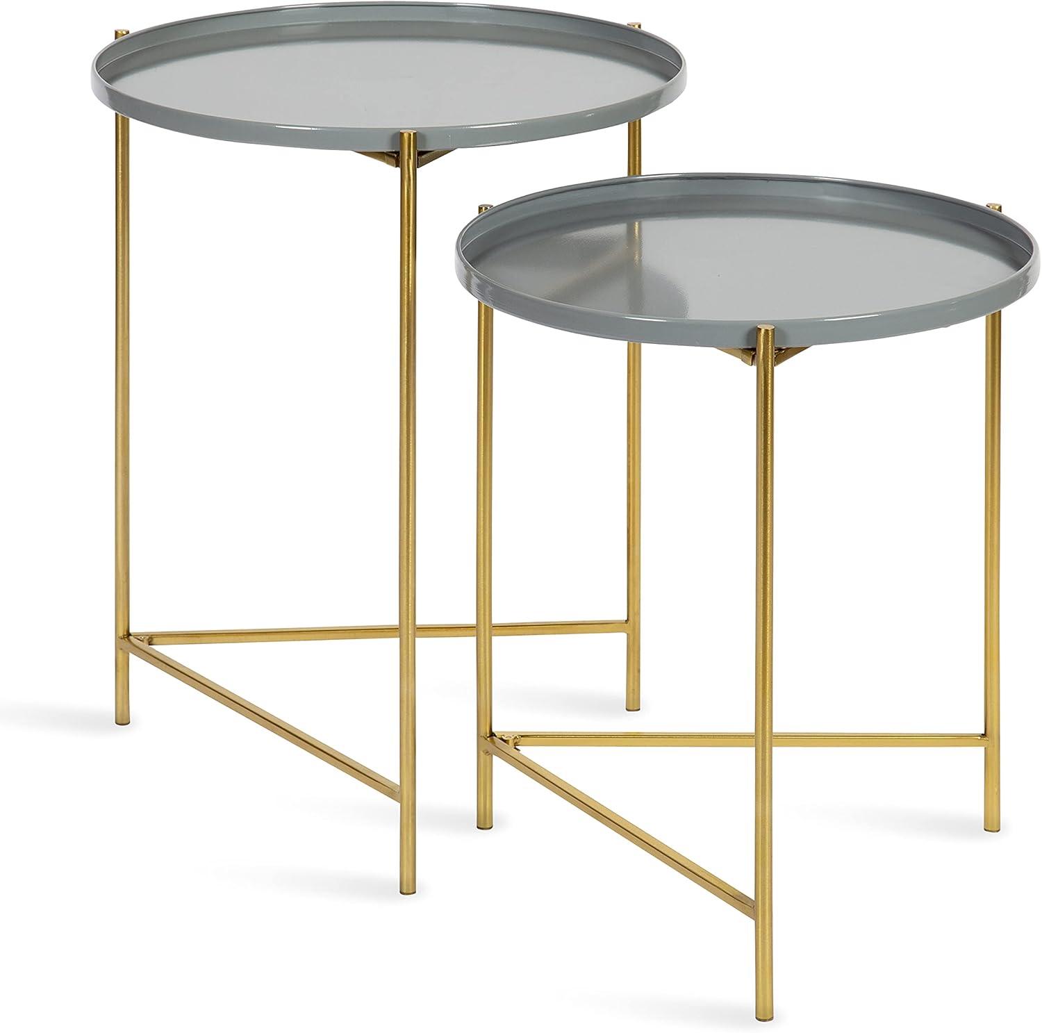 Kate and Laurel Ulani Round Metal Accent Table Set