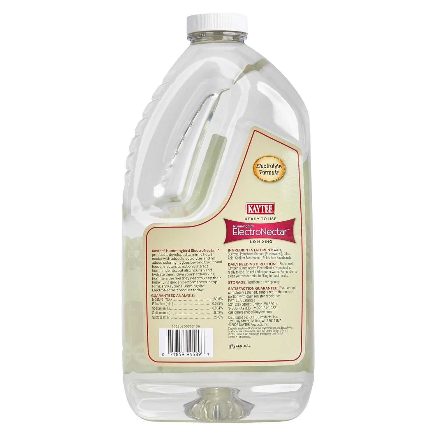 Kaytee Hummingbird ElectroNectar Wild Bird Food, Ready to Use - 64 Ounces