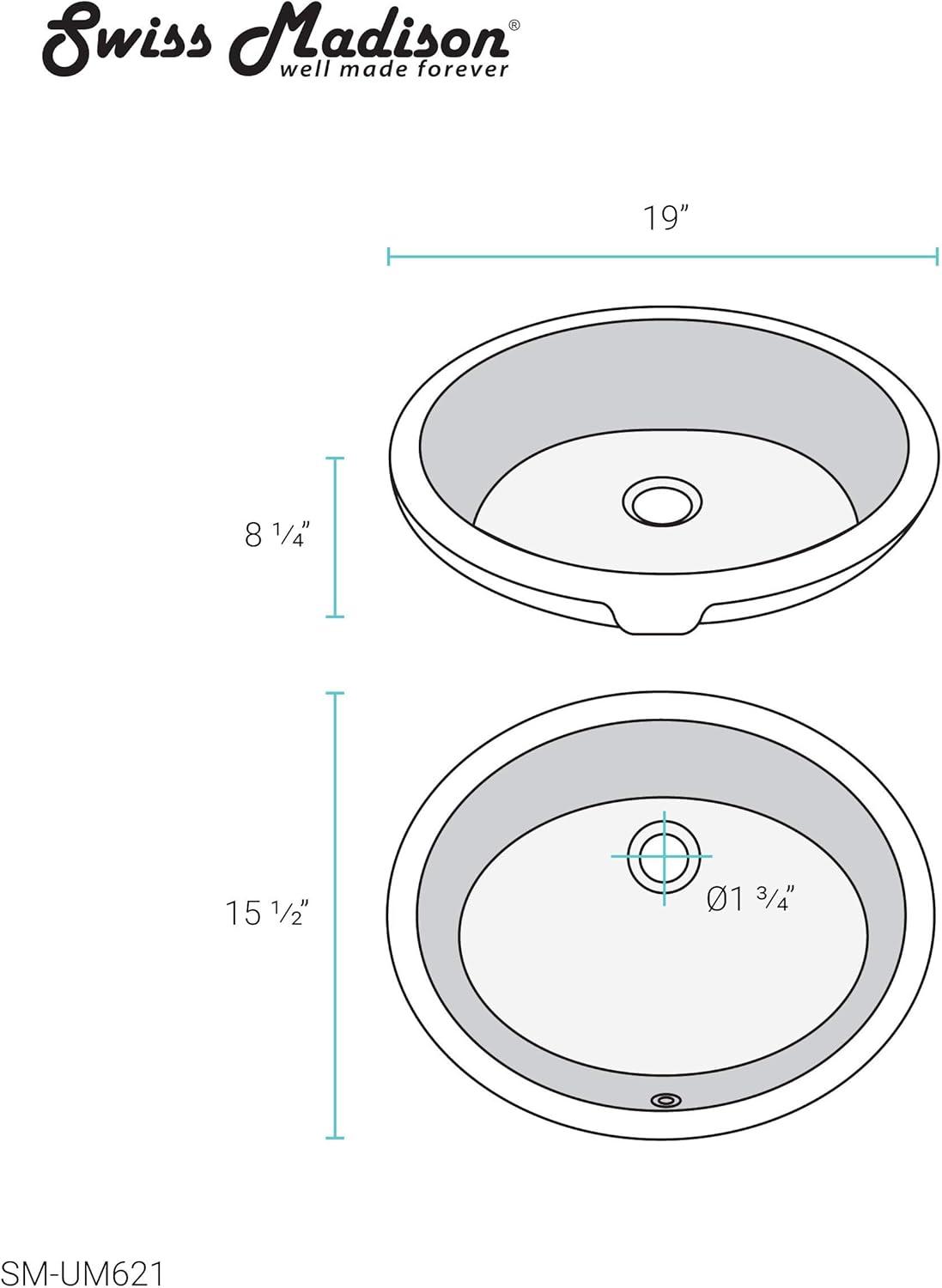 Monaco 19 Oval Under-Mount Bathroom Sink