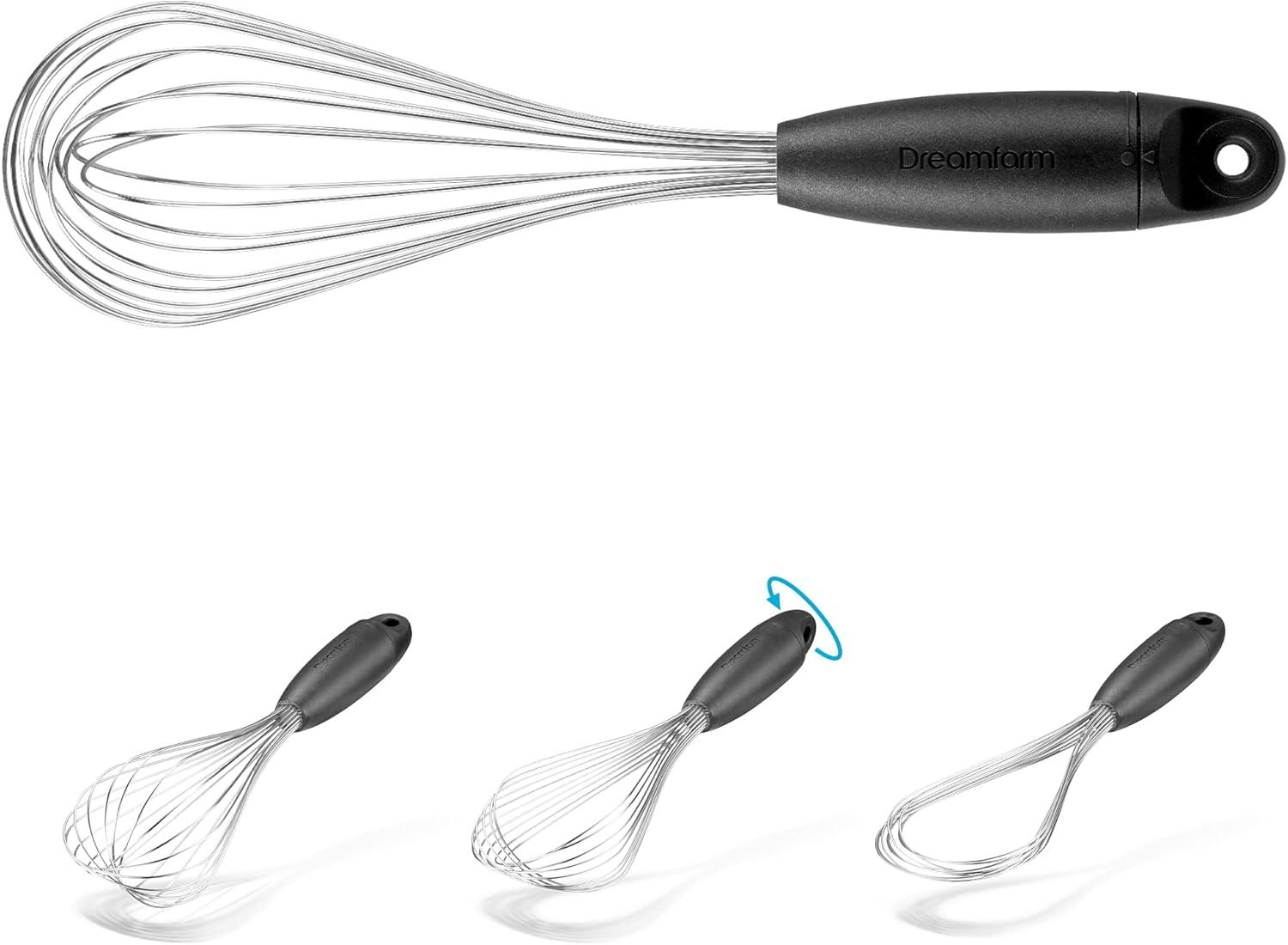 Black Stainless Steel Foldable Balloon Whisk