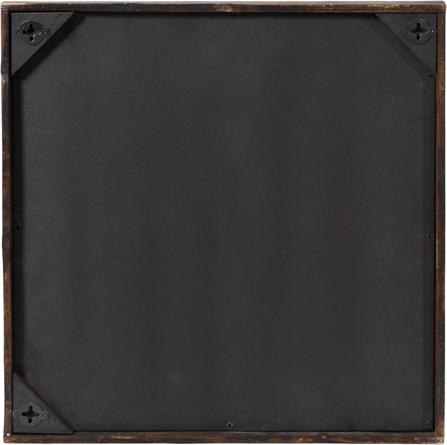 DecMode Farmhouse Distressed Rectangular Wood Wall Décor with Multi Colored Geometric Pattern, 46"W x 23"H