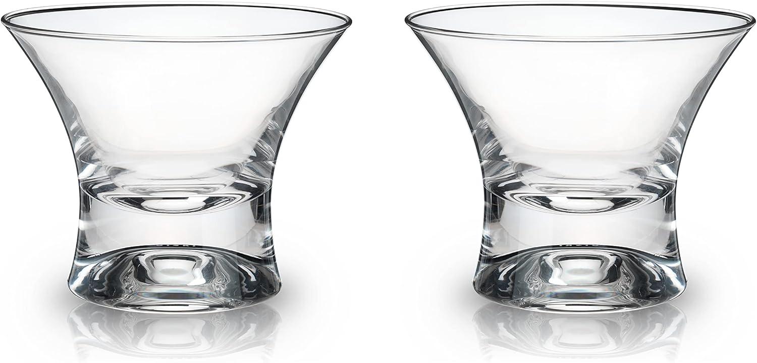 Viski Raye Heavy Base Stemless Crystal Manhattan Glasses (Set of 2)