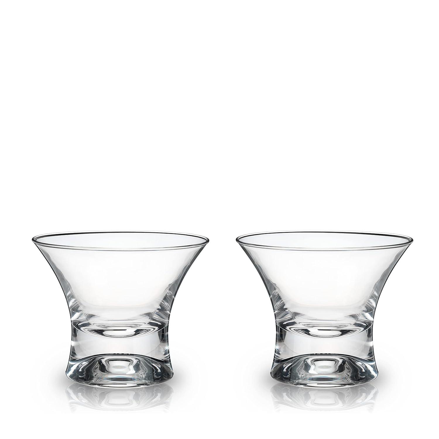Viski Raye Heavy Base Stemless Crystal Manhattan Glasses (Set of 2)