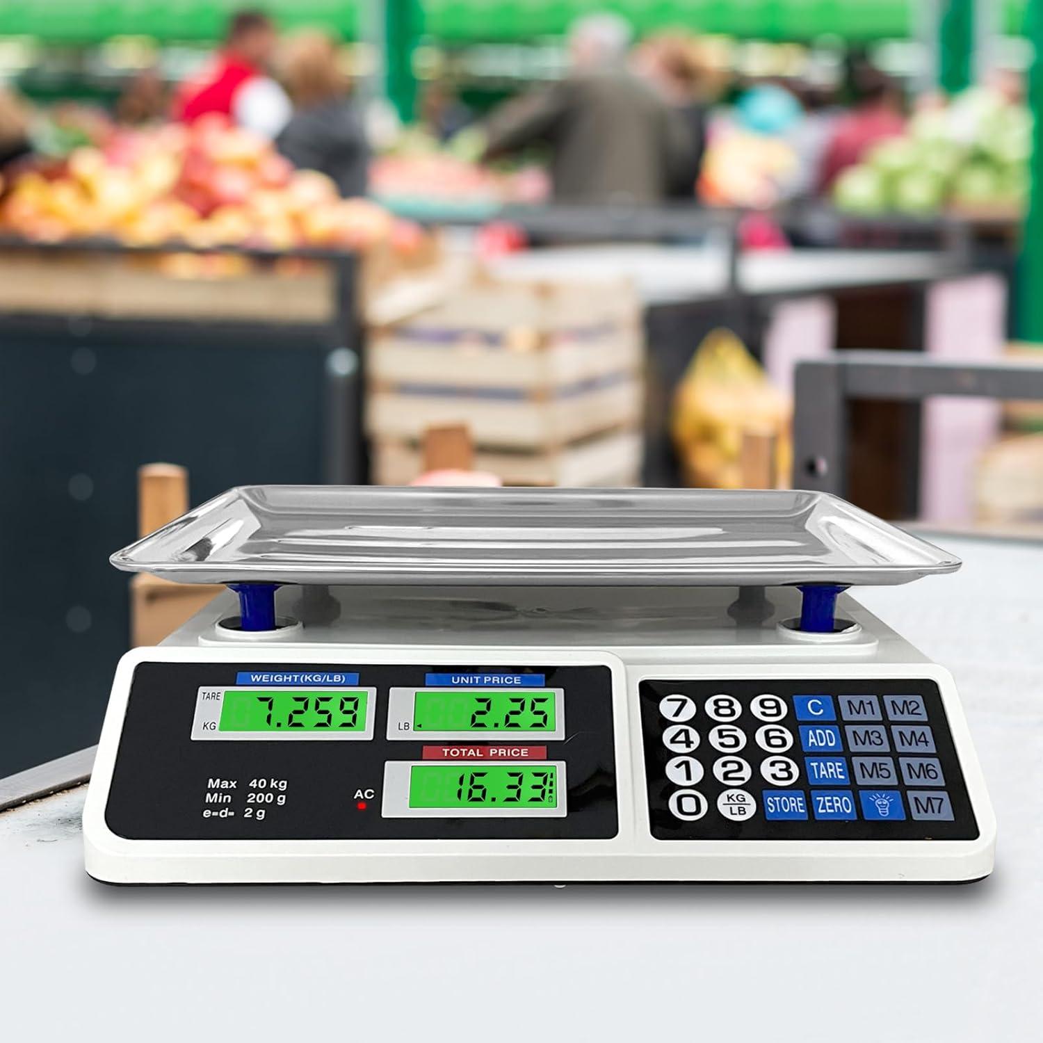 88lb Digital Commercial Price Computing Scale with Dual LCD Display