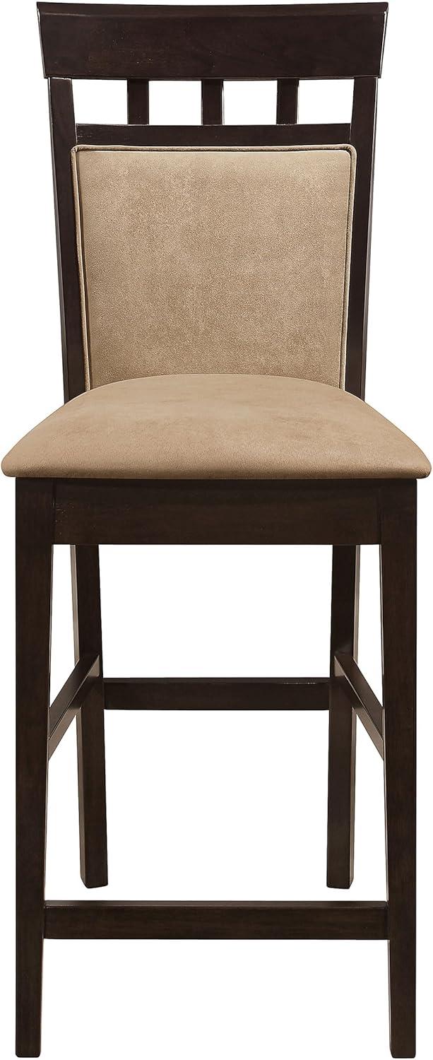 Coaster Upholstered Microfiber Counter Height Stools in Tan