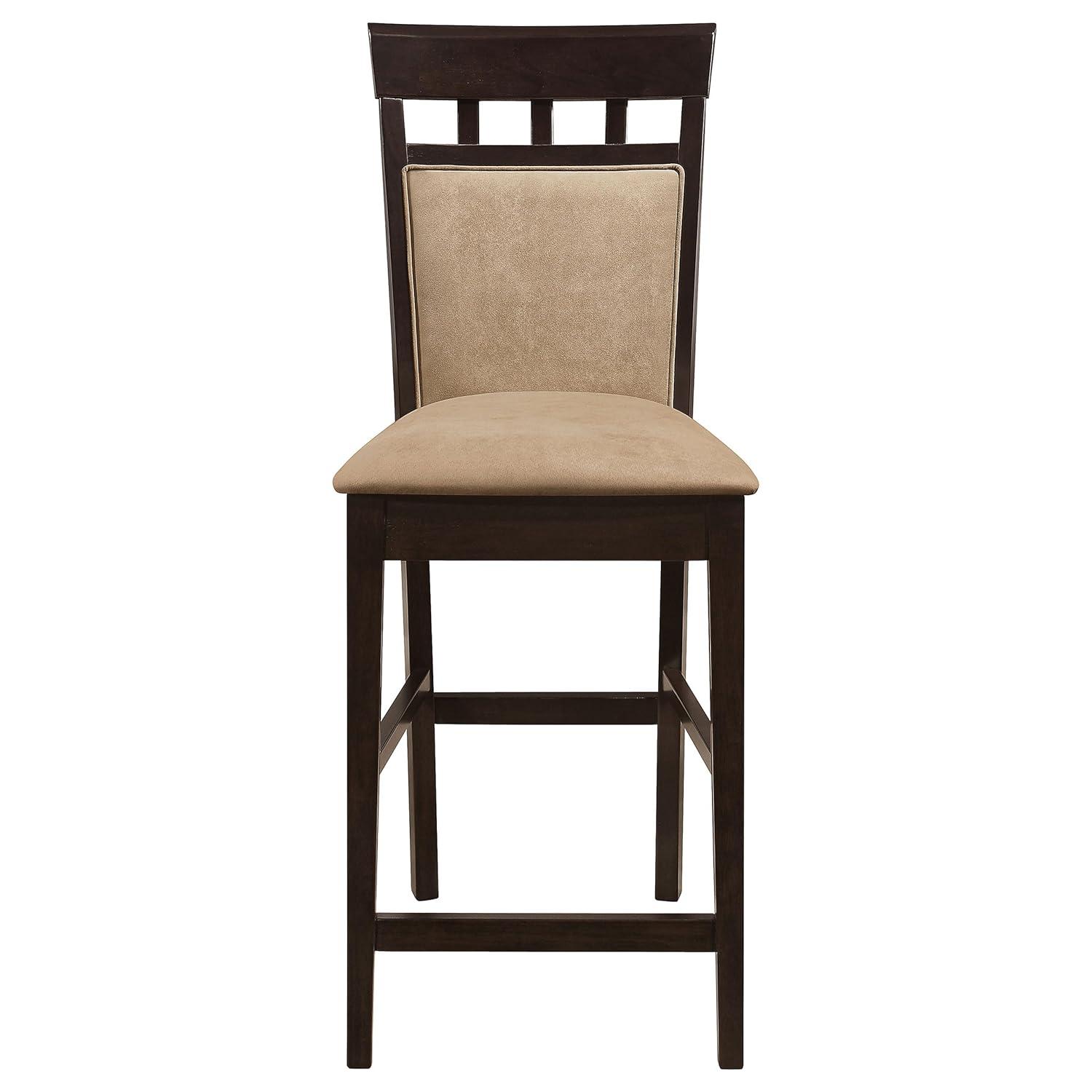 Coaster Upholstered Microfiber Counter Height Stools in Tan