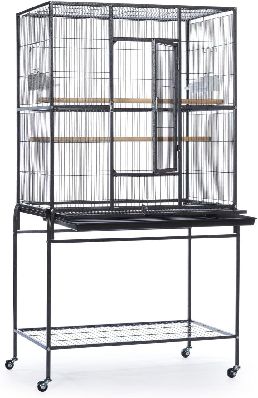 Prevue Pet Products Wrought Iron Flight Cage with Stand, Black Hammertone