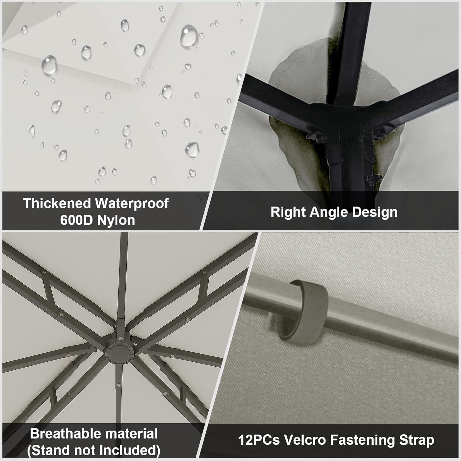 Sunny Replacement Canopy Top Cover for 10'X10' Gazebo Polyester Double Tiers for Outdoor Garden Patio Pavilion Sunshade