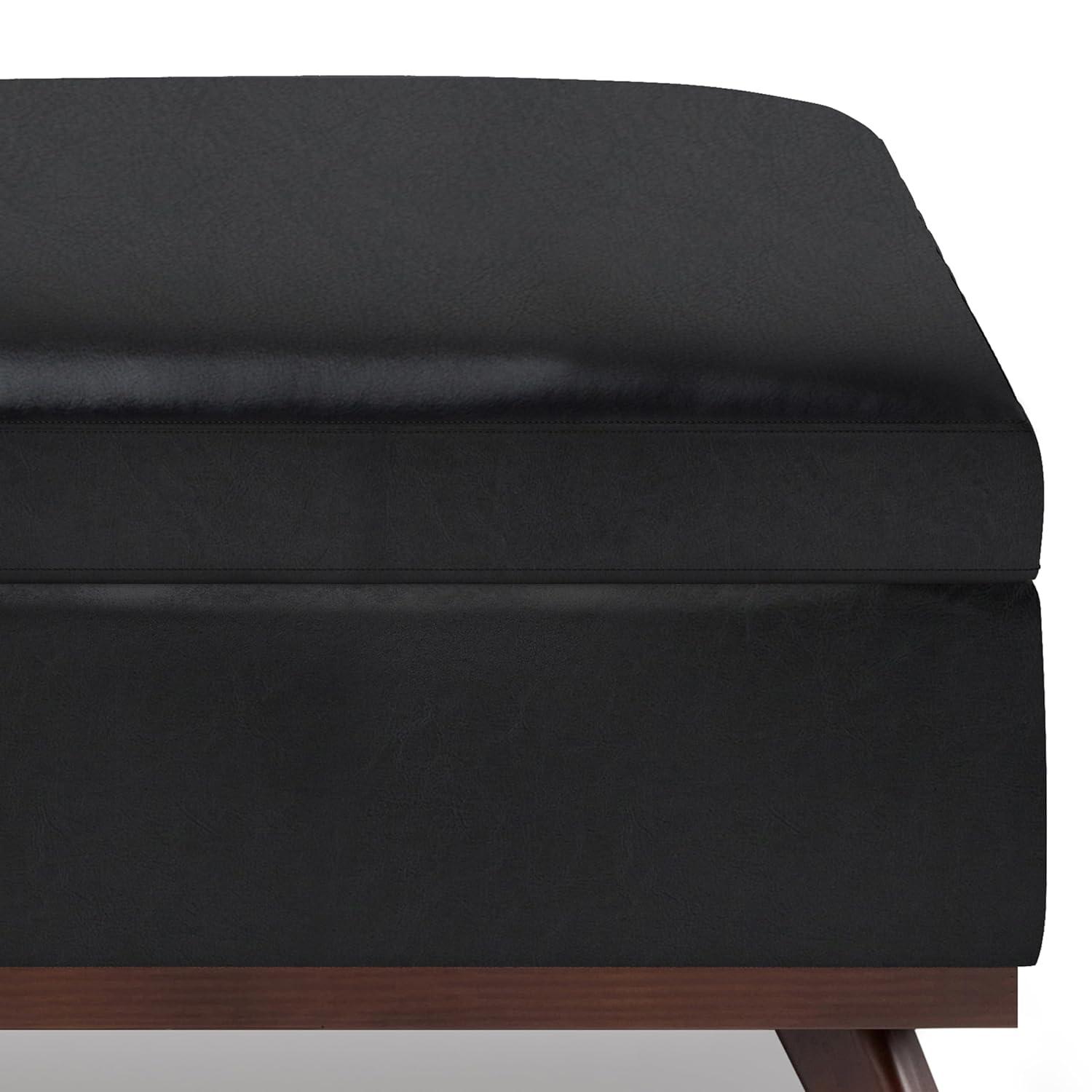 Simpli Home Owen Faux Leather Ottoman