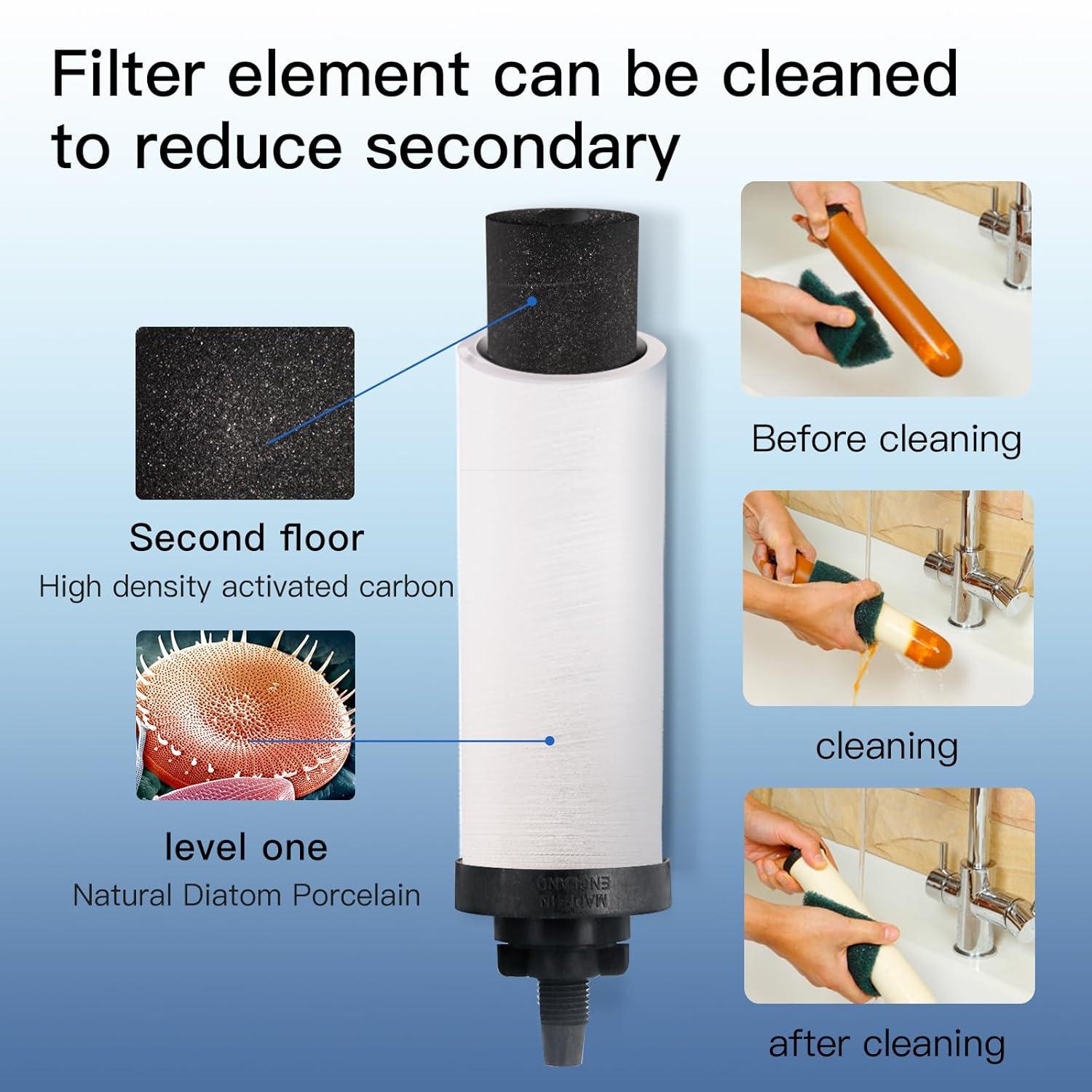 2.25 Gallon Stainless Steel Gravity-fed Water Filter System