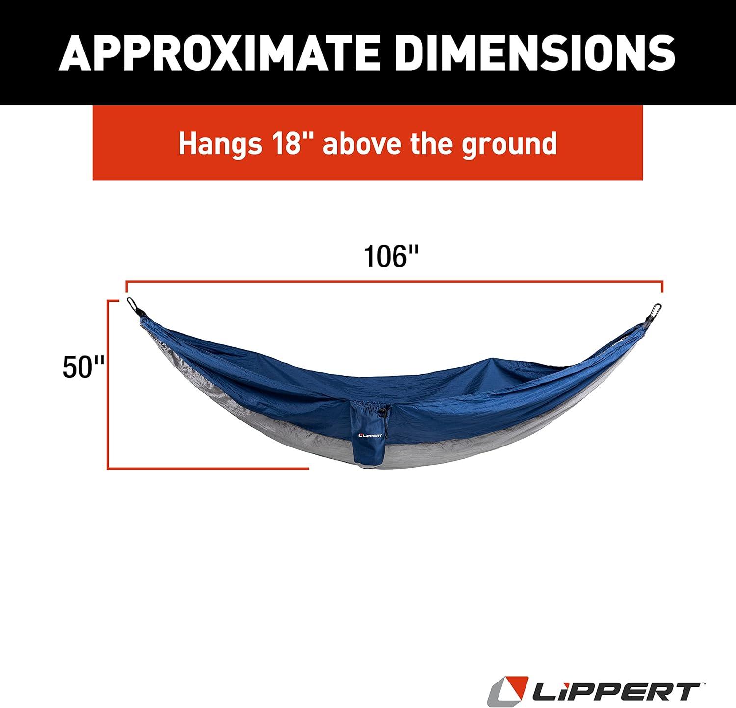 Blue Parachute Nylon Single Person Camping Hammock