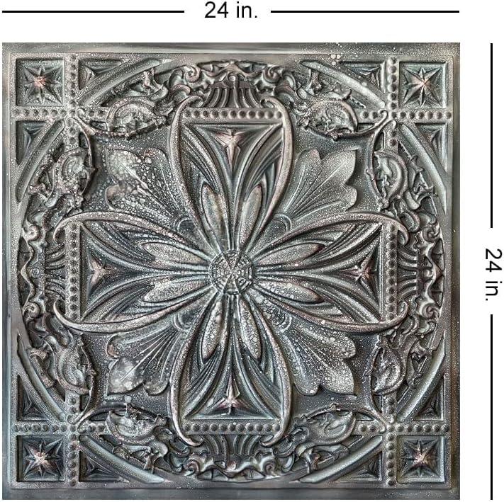 FromPlainToBeautifulInHours Milan 24'' L x 24'' W Textured PVC Drop-In & Glue Up Ceiling Tile Ceiling Tile (Set of 10)