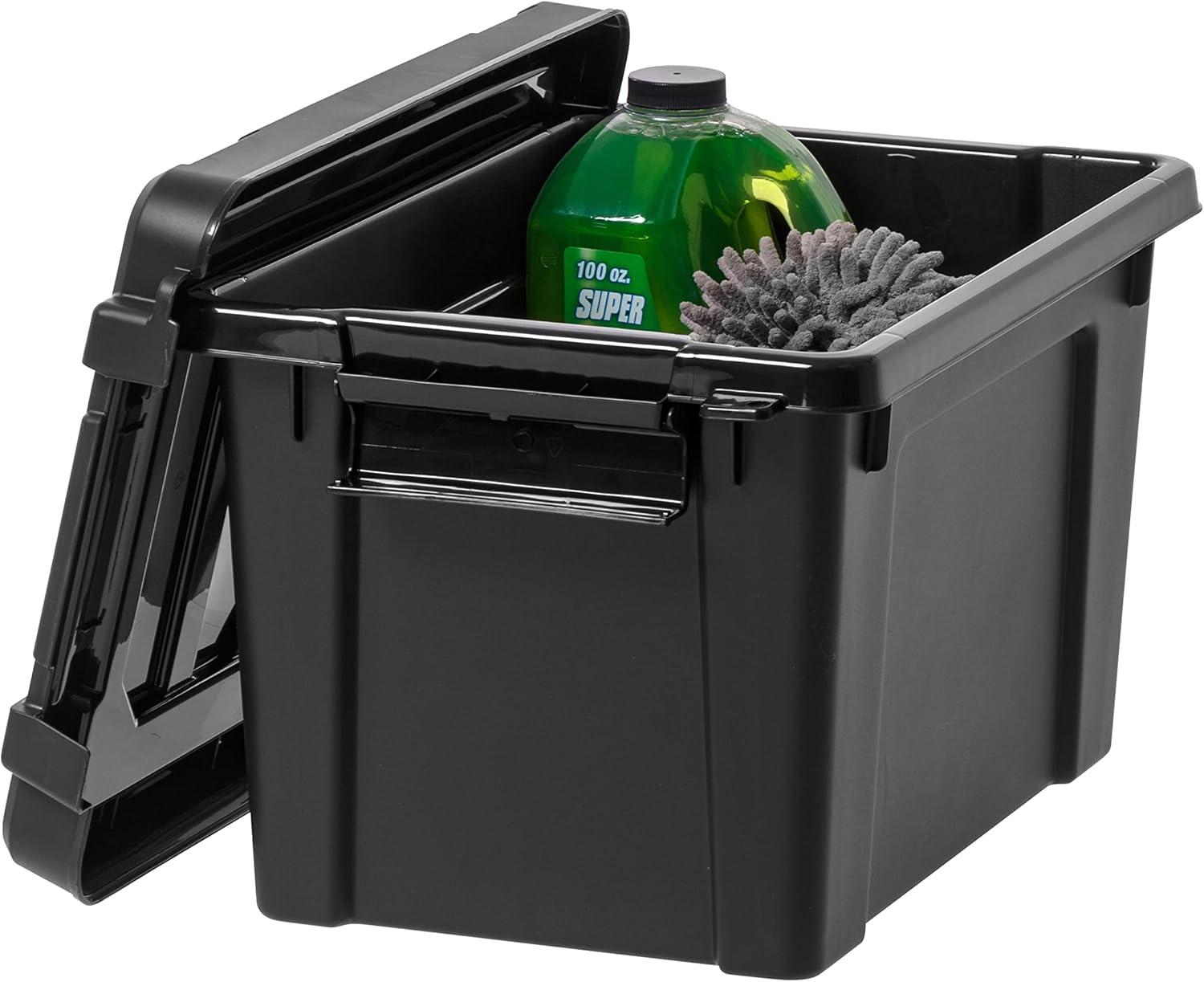 IRIS USA Lockable Heavy Duty Plastic Storage Bins Container with Lids and Secure Latching Buckles