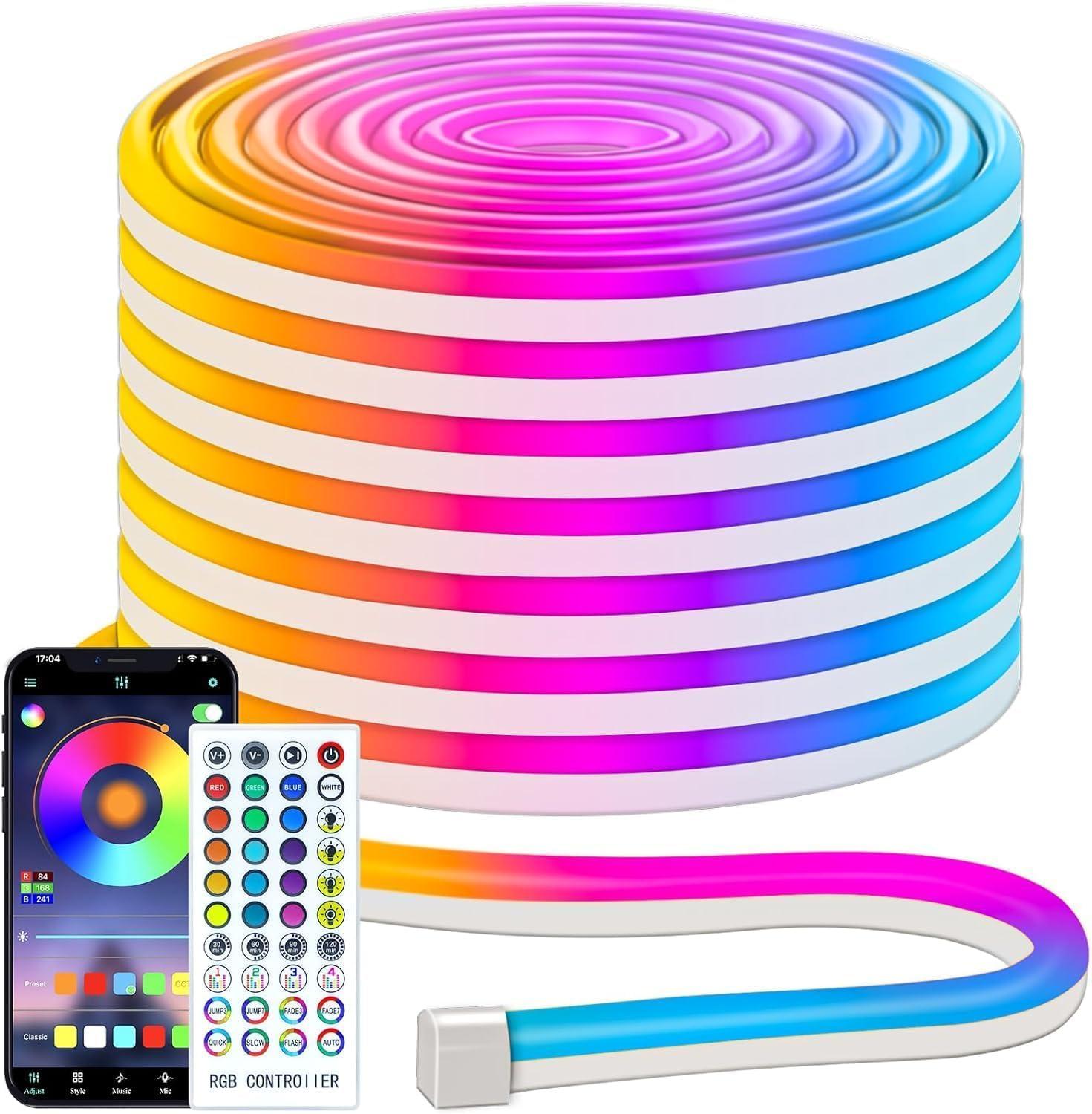 50ft RGB LED Neon Rope Lights with Remote Control