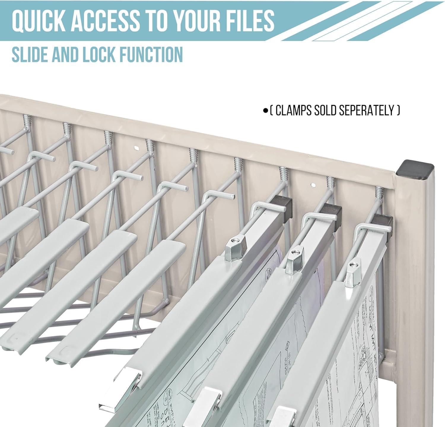 Adjustable Mobile Steel Blueprint and Poster Rack