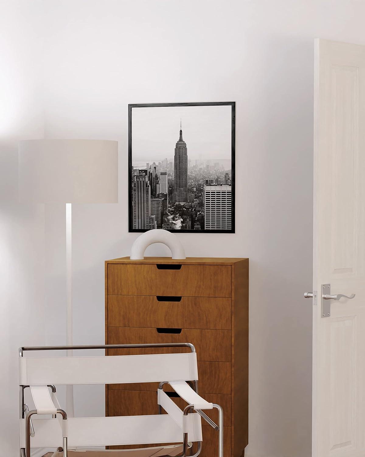 Gray Empire State Building Framed Skyline Poster 12" x 16"