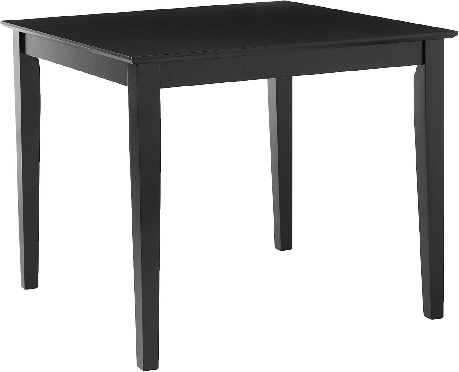 Elegant Transitional Solid Wood Dining Table with Shaker Legs - Black