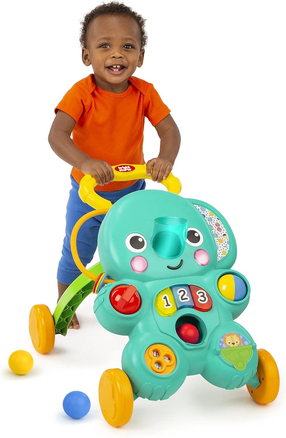 Bright Starts Stroll 'n Roll 2-in-1 Ball Play Baby Walker Elephant