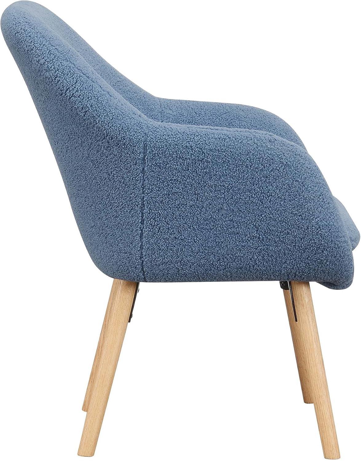 Convenience Concepts Take a Seat Charlotte Wingback Sherpa Accent Armchair, Sherpa Blue