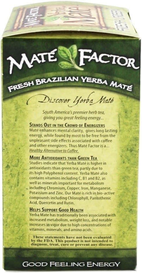 Mate Factor Fresh Green Organic Yerba Mate - Case of 6 - 24 Bags