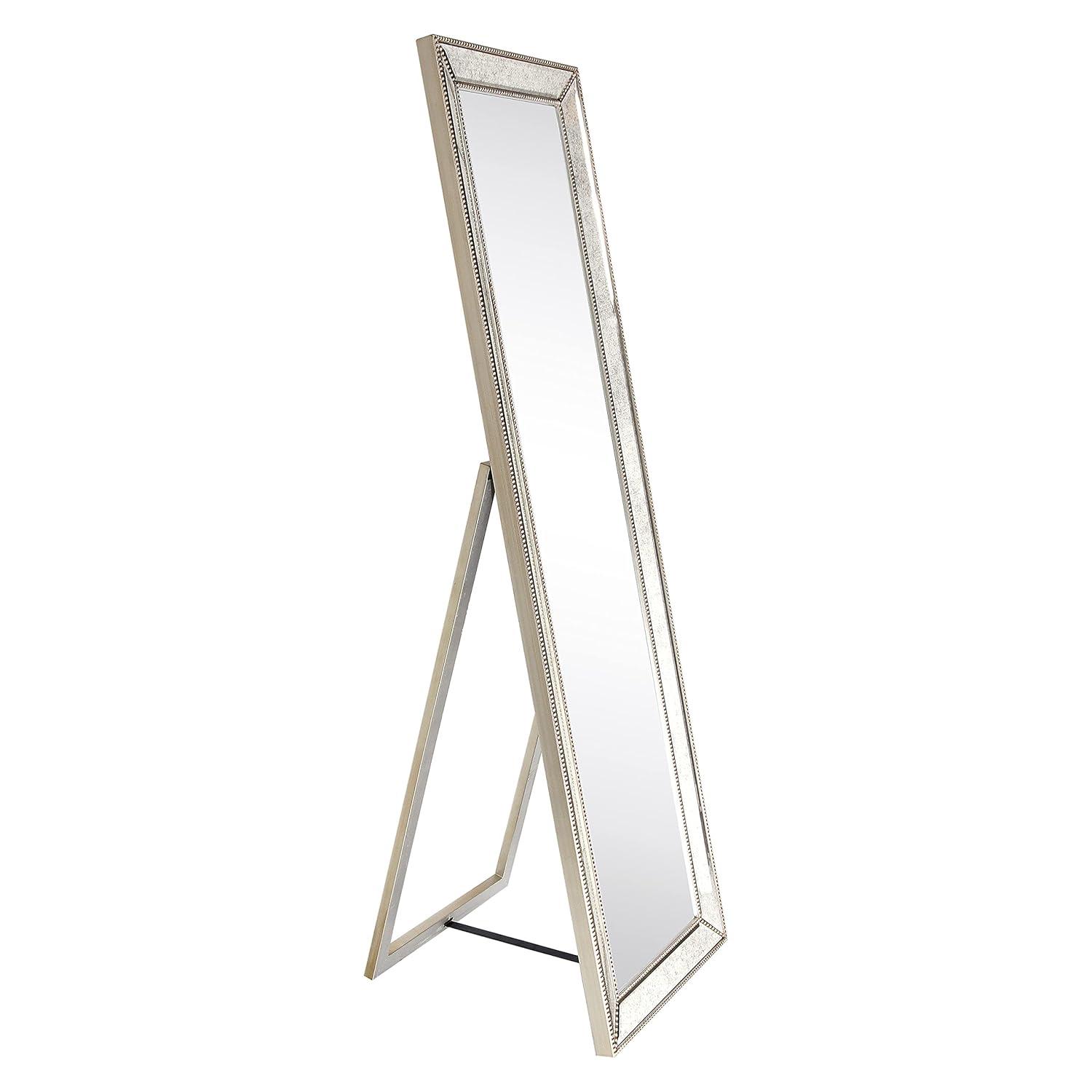 Empire Art Direct Champagne Bead Beveled Rectangular Wall Mirror - Clear 18 in. x 2.16 in. x 64 in.
