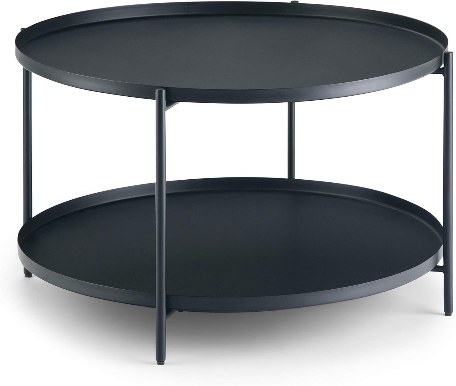 Simpli Home Monet Industrial 32 " Metal Metal Coffee Table in Black