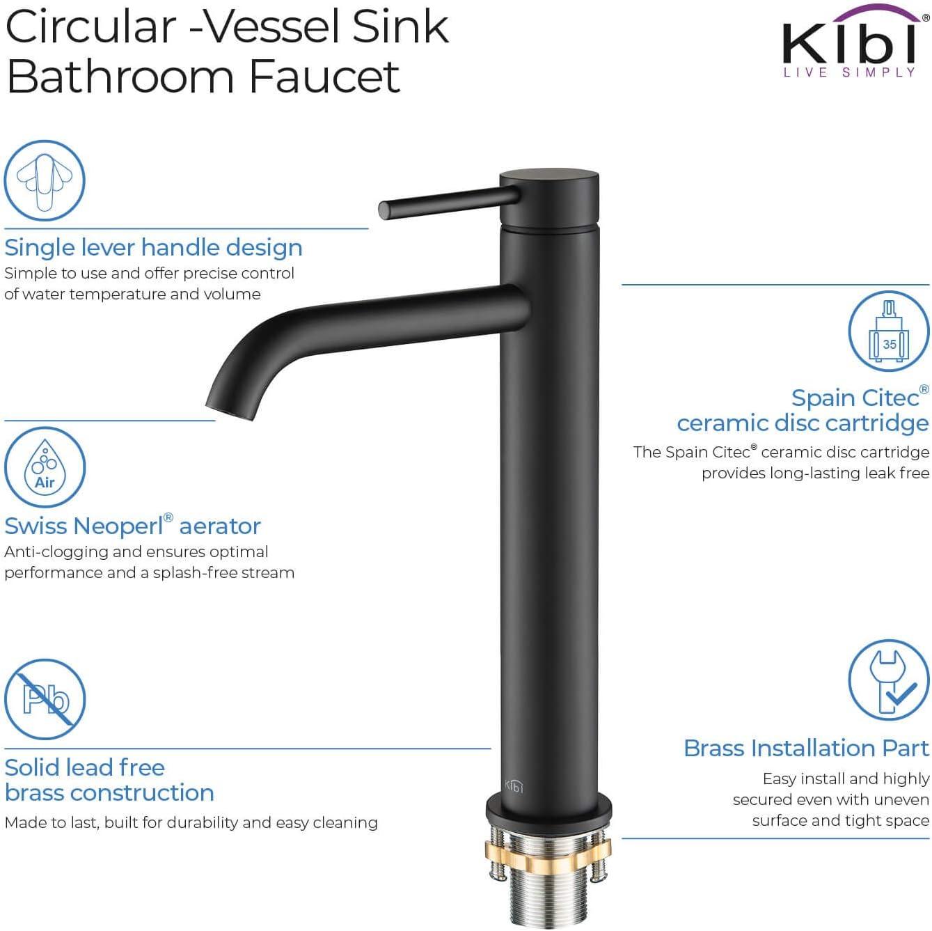 Circular Vessel Sink Faucet Single-handle Bathroom Faucet