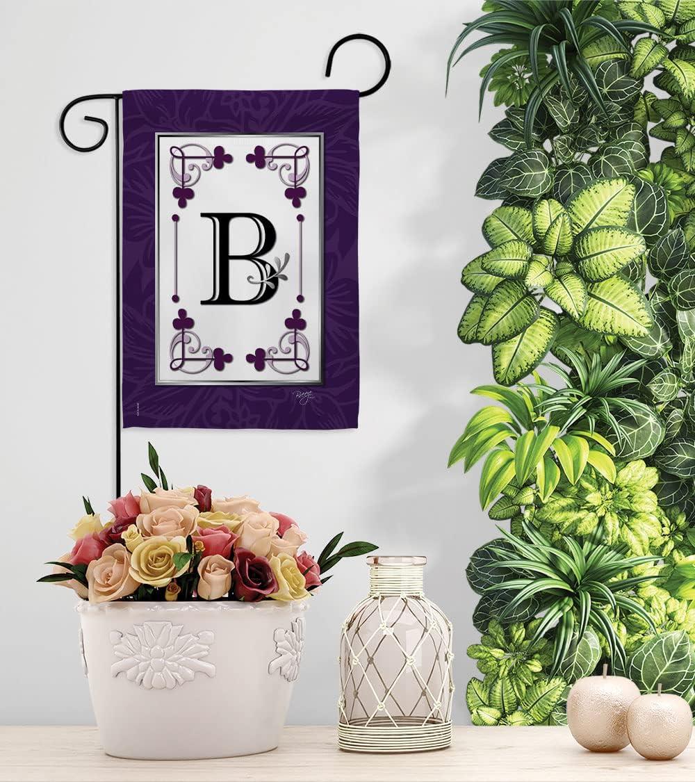 Breeze Decor 80002 Classic B Monogram 2-Sided Impression Garden Flag - 13 x 18.5 in.