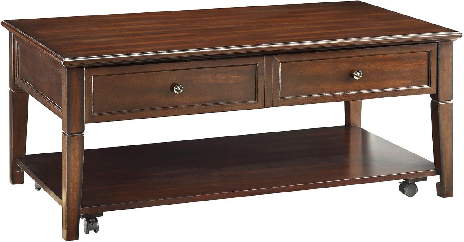 Walnut Rectangular Wood Lift-Top Coffee Table with Storage