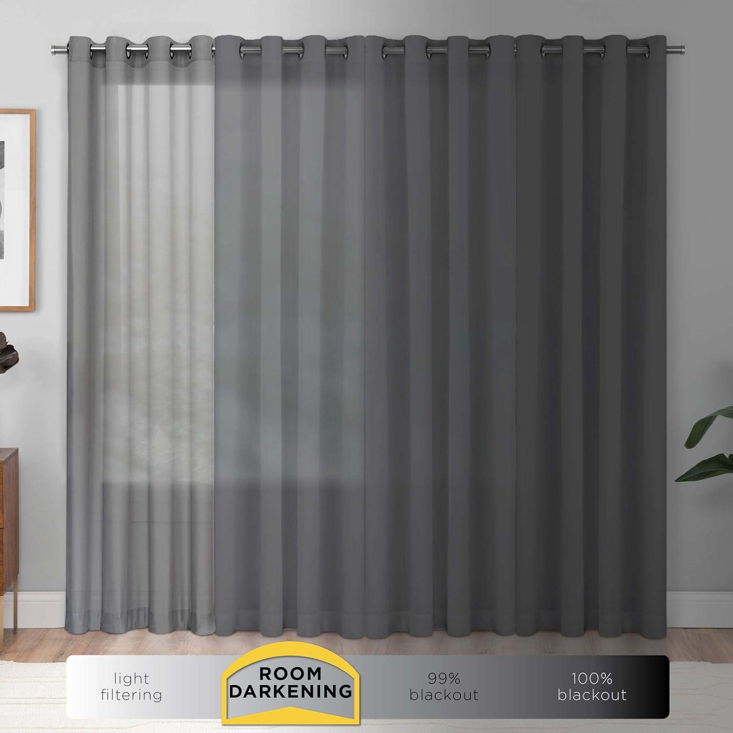 Taupe Blackout Polyester Rod Pocket Curtain Panel, 54" x 63"