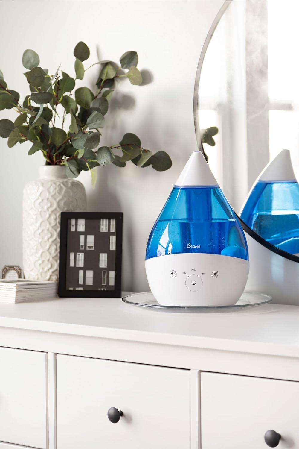 Crane USA Drop 2.0 , 4-in-1 Cool-Mist Humidifier with Aroma Tray & Sound Machine