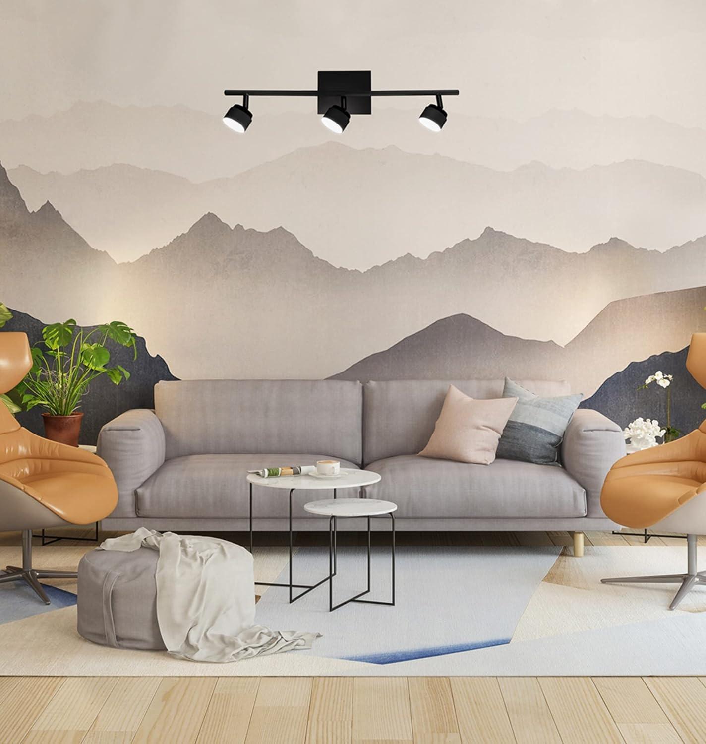 EGLO Armento - 3 Lt LED Fixed Track Light w/a Black Finish and Black Adjustable Shades